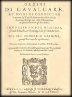 Grisone, Federico - Ordini di cavalcare - 1584