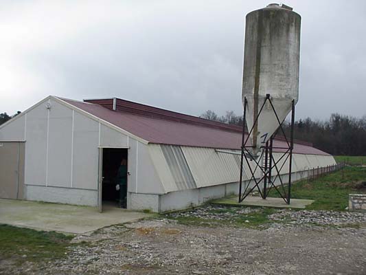 Vue extrieure d'un btiments d'levage et d'un silo